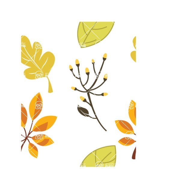 Nature Backgrounds, Patterns and Frames Themed Graphic Collection - Seamless Flat Flowers Pattern